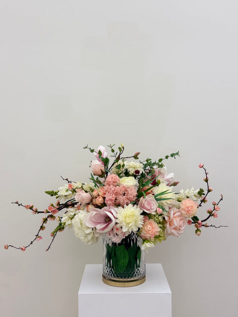 Luxury Spring Floral Arrangement – Waterford Cut Glass Vase