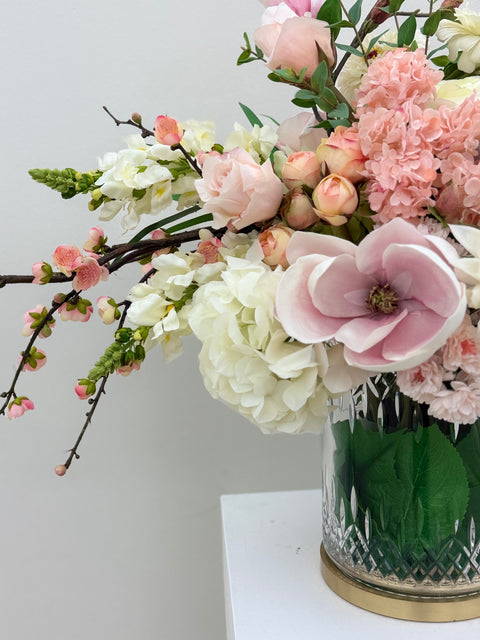 Luxury Spring Floral Arrangement – Waterford Cut Glass Vase