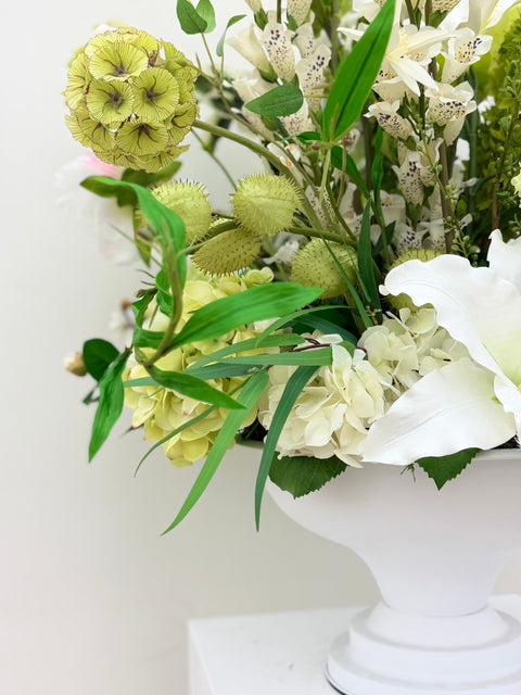 Luxury Botanical Garden Arrangement – Classic White Urn